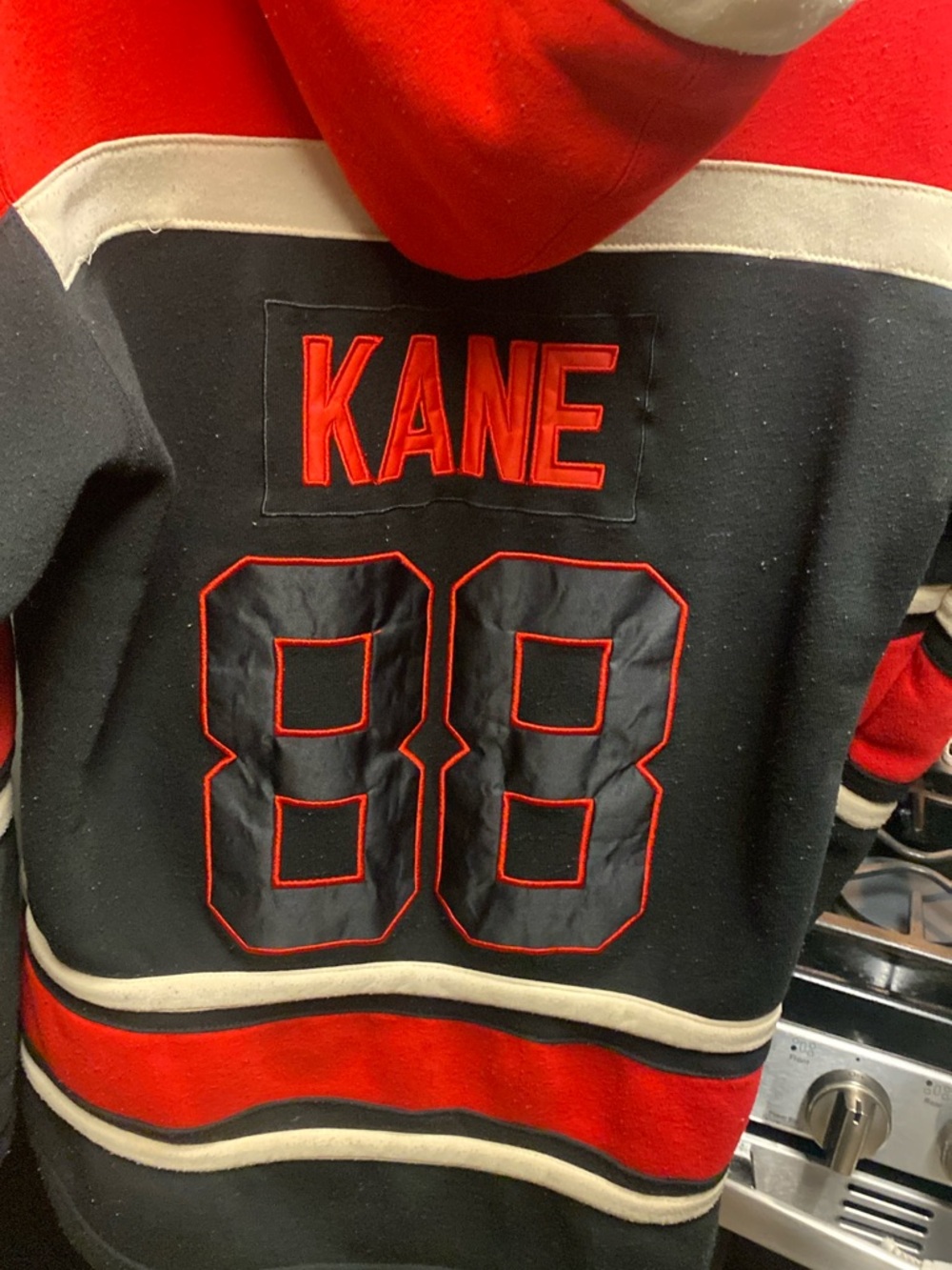 Men's Red & Black Skull Hockey Pullover Sweater - Picture 2 of 2